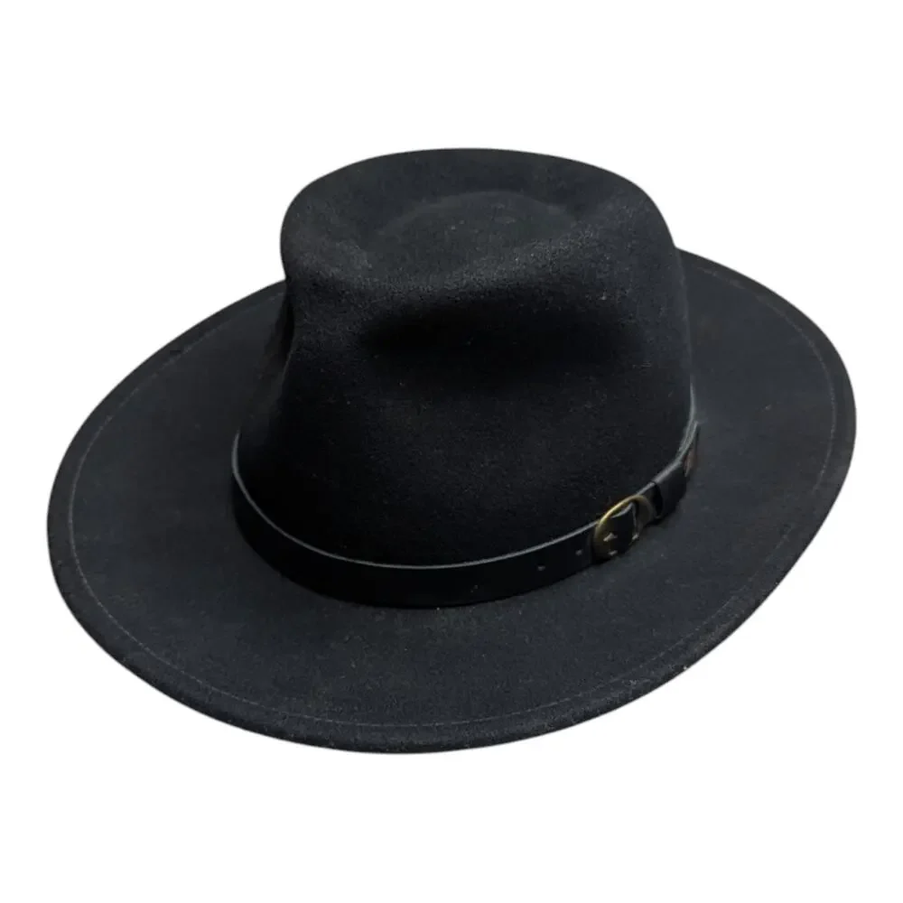 Bailey of Hollywood Briar Black Litefelt Wool Poet Outback Western Hat S